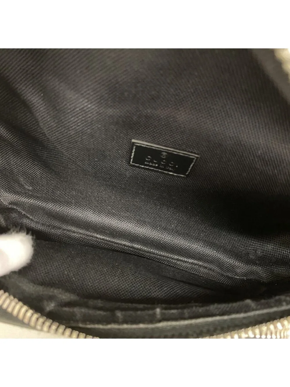 Gucci Waist Bag GG Supreme Gray Black Silver